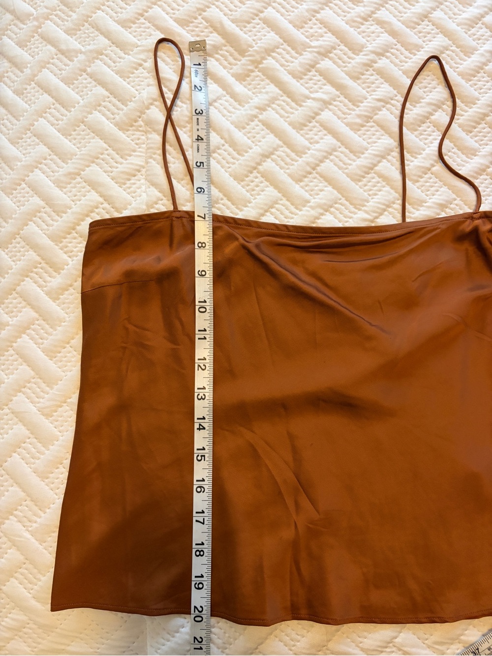 Good American | Rust Satin Spaghetti-Strap Cami - Picture 7 of 8
